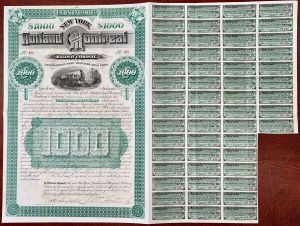 New York, Rutland and Montreal Railway Co. - 1884 dated Vermont, New York and Canada $1,000 Railroad Bond