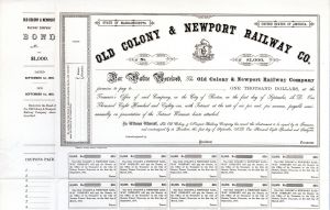 Old Colony and Newport Railway Co. - $1,000 and $500 - Bond