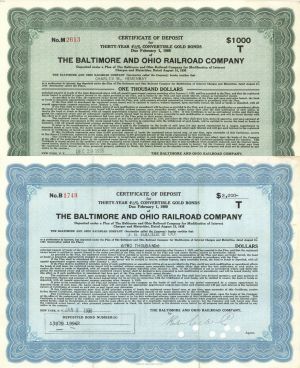 Baltimore and Ohio Railroad Co. - Various Denominations Bond