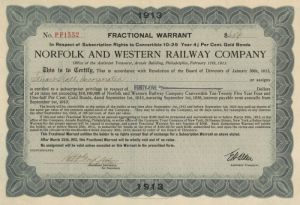 Norfolk and Western Railway Co.  - $45 Bond