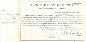 Union Depot Grounds -  Various Denominations Bond