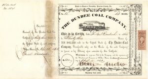 Dundee Coal Co. - 1863 Stock Certificate