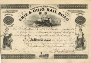 Erie and Ohio Rail Road  - Stock Certificate