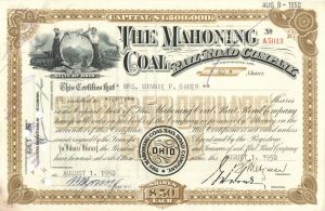 Mahoning Coal Railroad Co. - Stock Certificate