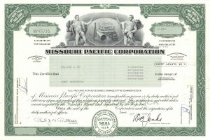 Missouri Pacific Corporation - Railway Stock Certificate