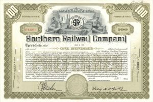 Southern Railway Co. - Stock Certificate