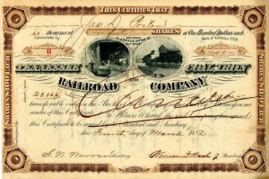 Tennessee Coal, Iron and Railroad Co. - Railway Stock Certificate