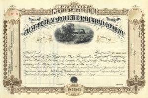 Flint and Pere Marquette Railroad - 1880's dated Unissued Railway Stock Certificate