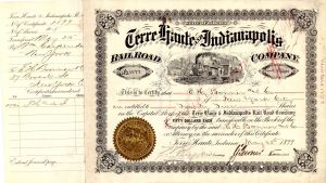 Terre Haute and Indianapolis Railroad Co. - 1897-1904 dated Stock Certificate