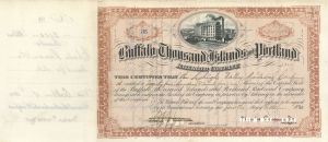 Buffalo Thousand Island and Portland Railroad - Stock Certificate