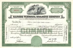 Illinois Terminal Railroad Co. - Stock Certificate