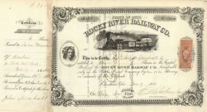 Rocky River Railway Co. - 1868-1873 Ohio Railroad Stock Certificate