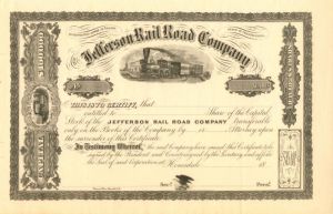 Jefferson Rail Road Co. - Stock Certificate