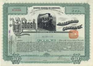 Wabash Railroad Co. - Stock Certificate