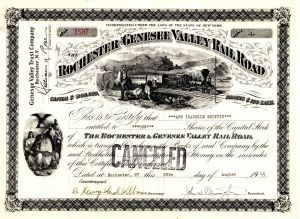 Rochester and Genesee Valley Railroad - 1940's-80's Stock Certificate