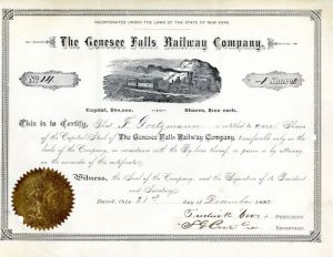 Genesee Valley Terminal Railroad Co. - Stock Certificate