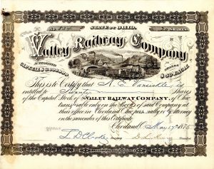 Valley Railway Co. - Stock Certificate