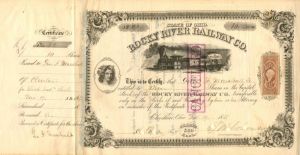 Rocky River Railway Stock transferred to William K. Vanderbilt - Railroad Stock Certificate