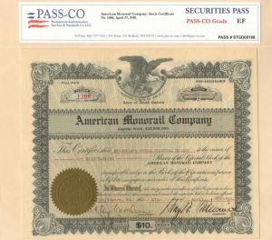 American Monorail Co. - Stock Certificate