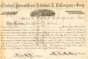 Cleveland, Painsville and Ashtabula R.R. Co.'s Scrip - Stock Certificate