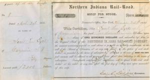 Northern Indiana Rail-Road - Stock Certificate