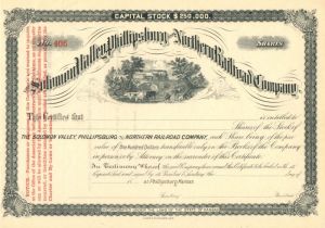 Solomon Valley, Phillipsburg and Northern Railroad Co. - Stock Certificate