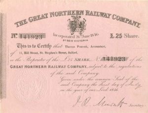 Great Northern Railway Co. - Stock Certificate
