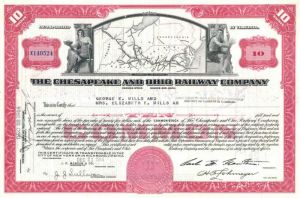 Chesapeake and Ohio Railway Co. - Very Rare Stock Certificate
