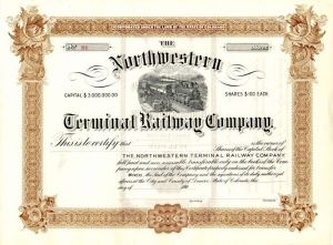 Northwestern Terminal Railway Co. - Unissued Stock Certificate