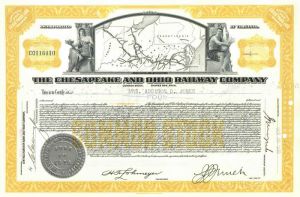 Chesapeake and Ohio Railway Co. - Very Rare Stock Certificate