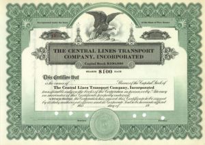 Central Lines Transport Co., Incorporated - Stock Certificate