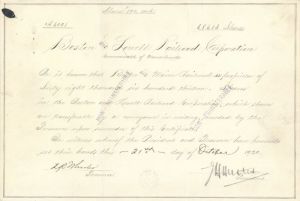 Boston and Lowell Railroad Corporation - Stock Certificate