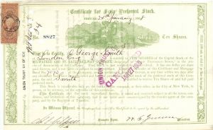 Milwaukee and St. Paul Railway Co. - Railroad Stock Certificate