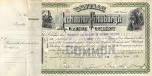 Buffalo, Rochester and Pittsburgh Railway Co. - Stock Certificate