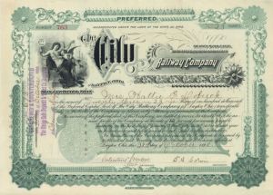 City Railway Co. of Dayton, Ohio - Stock Certificate