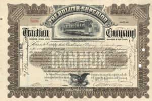 Duluth-Superior Traction Co. - 1926 dated Minnesota Street Railway Stock Certificate