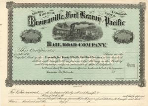 Brownville, Fort Kearny and Pacific Rail Road Co. - Stock Certificate
