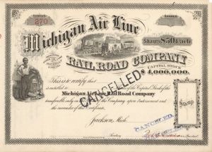 Michigan Air Line Rail Road Co. - Stock Certificate
