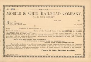 Mobile and Ohio Railroad Co. - Stock Certificate