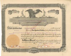 Asheville and Craggy Mountain Railway Co. - Railroad Stock Certificate