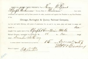 Chicago, Burlington and Quincy Railroad Co. -  Stock Certificate
