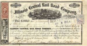 Illinois Central Rail Road Co. -  Stock Certificate