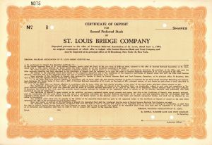 St. Louis Bridge Co. - Stock Certificate