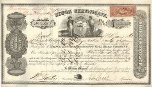 Milwaukee and Mississippi Rail Road Co. - 1862 Railroad Stock Certificate