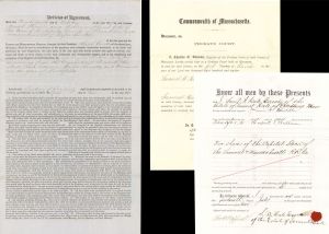  Group of Contracts, etc. for the Vermont and Massachusetts Railroad dated 1840's-1900's - Railroad Documents