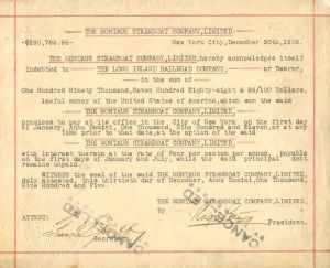 Montauk Steamboat Co., Limited - $190,788.98 - Bond