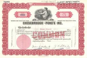 Chesebrough - Pond's Inc. - Specimen Stock