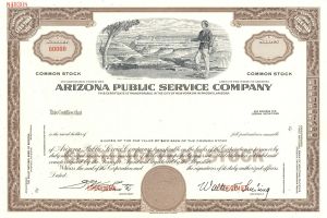 Arizona Public Service Co. - Grand Canyon & Indian Vignette - Specimen Stock Certificate