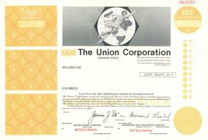 Union Corp. - 1938 dated Specimen Stock Certfiicate