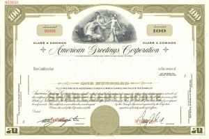 American Greetings Corporation - Specimen Stock Certificate